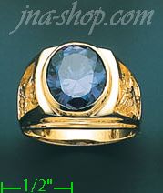 14K Gold Men's CZ Ring