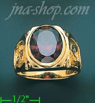 14K Gold Men's CZ Ring