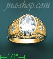 14K Gold Men's CZ Ring