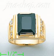 14K Gold Men's CZ Ring