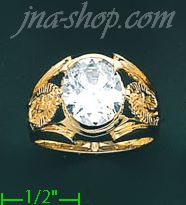 14K Gold Men's CZ Ring