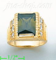 14K Gold Men's CZ Ring