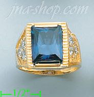 14K Gold Men's CZ Ring