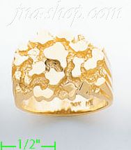 14K Gold High Polished Nugget Ring