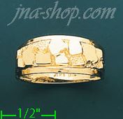 14K Gold High Polished Nugget Ring