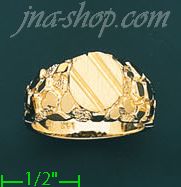 14K Gold High Polished Nugget Ring