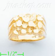 14K Gold High Polished Nugget Ring