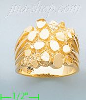 14K Gold High Polished Nugget Ring
