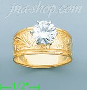 14K Gold Polished Ladies' CZ Ring