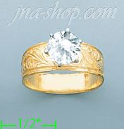 14K Gold Polished Ladies' CZ Ring