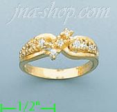 14K Gold Polished Ladies' CZ Ring