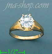 14K Gold Polished Ladies' CZ Ring