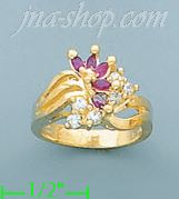 14K Gold Polished Ladies' CZ Ring