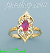 14K Gold Polished Ladies' CZ Ring