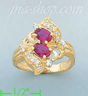 14K Gold Polished Ladies' CZ Ring