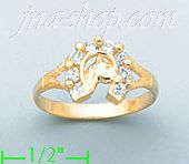 14K Gold Polished Ladies' CZ Ring