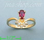 14K Gold Polished Ladies' CZ Ring