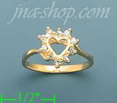 14K Gold Polished Ladies' CZ Ring