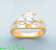 14K Gold Channel & Solitaire Ring