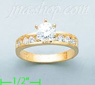 14K Gold Channel & Solitaire Ring
