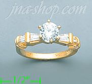 14K Gold Channel & Solitaire Ring