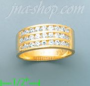 14K Gold Channel & Solitaire Ring