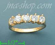 14K Gold Channel & Solitaire Ring