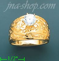 14K Gold Channel & Solitaire Ring