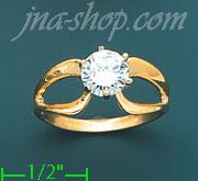 14K Gold Channel & Solitaire Ring