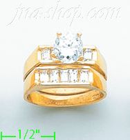 14K Gold Channel & Solitaire Ring