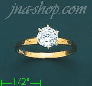 14K Gold Channel & Solitaire Ring