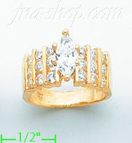 14K Gold Channel & Solitaire Ring