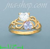 14K Gold Mother's CZ Ring