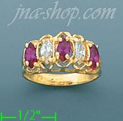 14K Gold Mother's CZ Ring