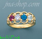 14K Gold Mother's CZ Ring