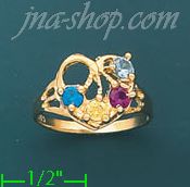 14K Gold Mother's CZ Ring