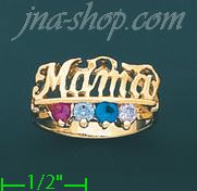 14K Gold Mother's CZ Ring