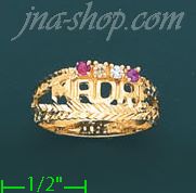 14K Gold Mother's CZ Ring