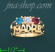 14K Gold Mother's CZ Ring