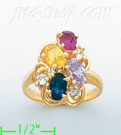 14K Gold Mother's CZ Ring