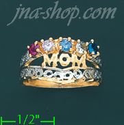 14K Gold Mother's CZ Ring