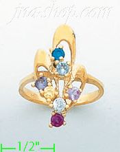 14K Gold Mother's CZ Ring