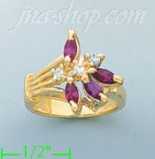 14K Gold Mother's CZ Ring