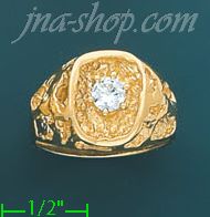 14K Gold Nugget Dia-Cut Ring