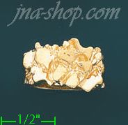 14K Gold Nugget Dia-Cut Ring