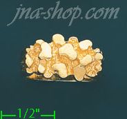 14K Gold Nugget Dia-Cut Ring