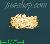 14K Gold Nugget Dia-Cut Ring