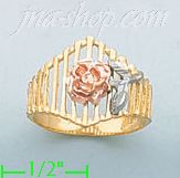 14K Gold 3Color Dia-Cut Ring