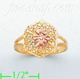 14K Gold 3Color Dia-Cut Ring