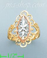 14K Gold 3Color Dia-Cut Ring